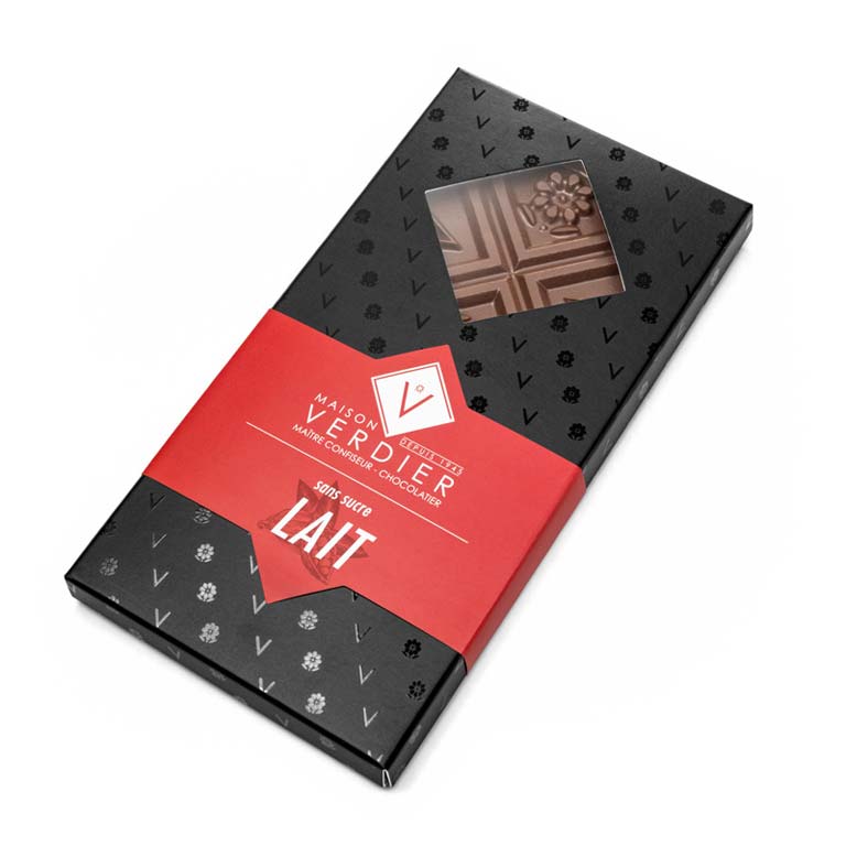 Chocolat au Lait sans sucres ajoutés - Tablette de 70g - Maison Verdier